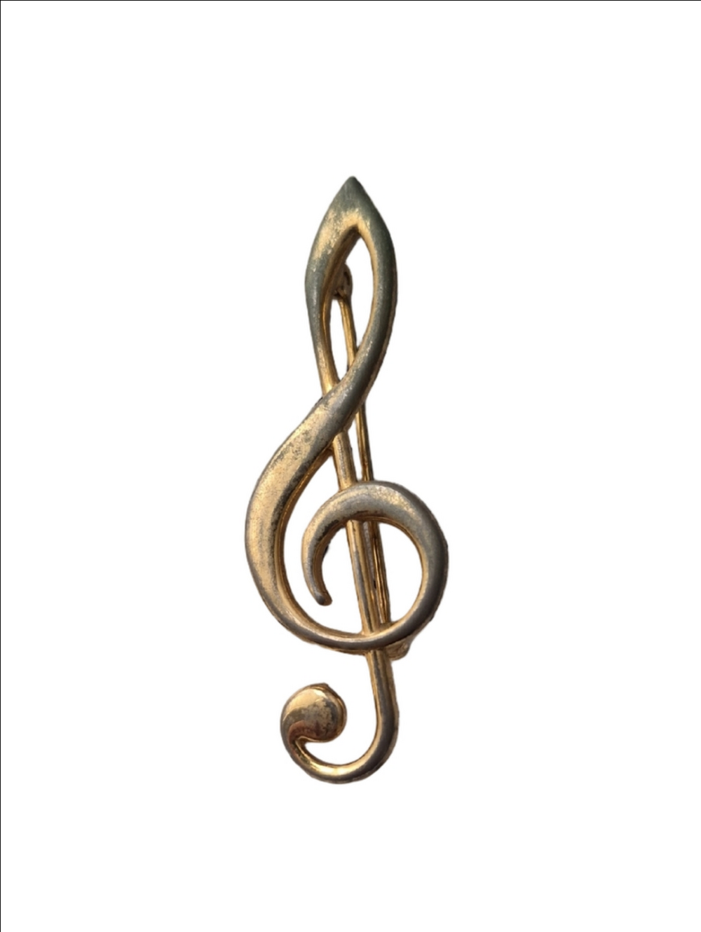 Vintage Musical Note Gold Treble Clef Pin Brooch